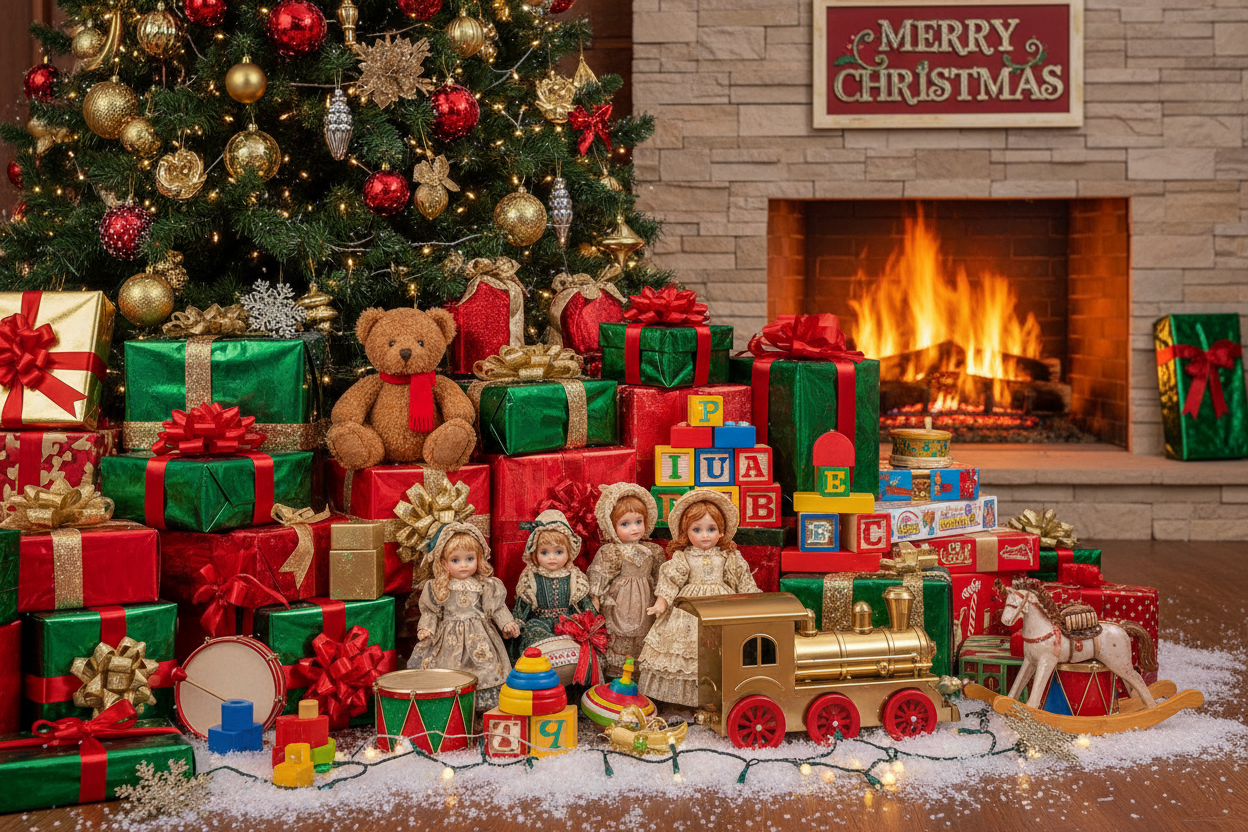 Gifts and toys from Santa 